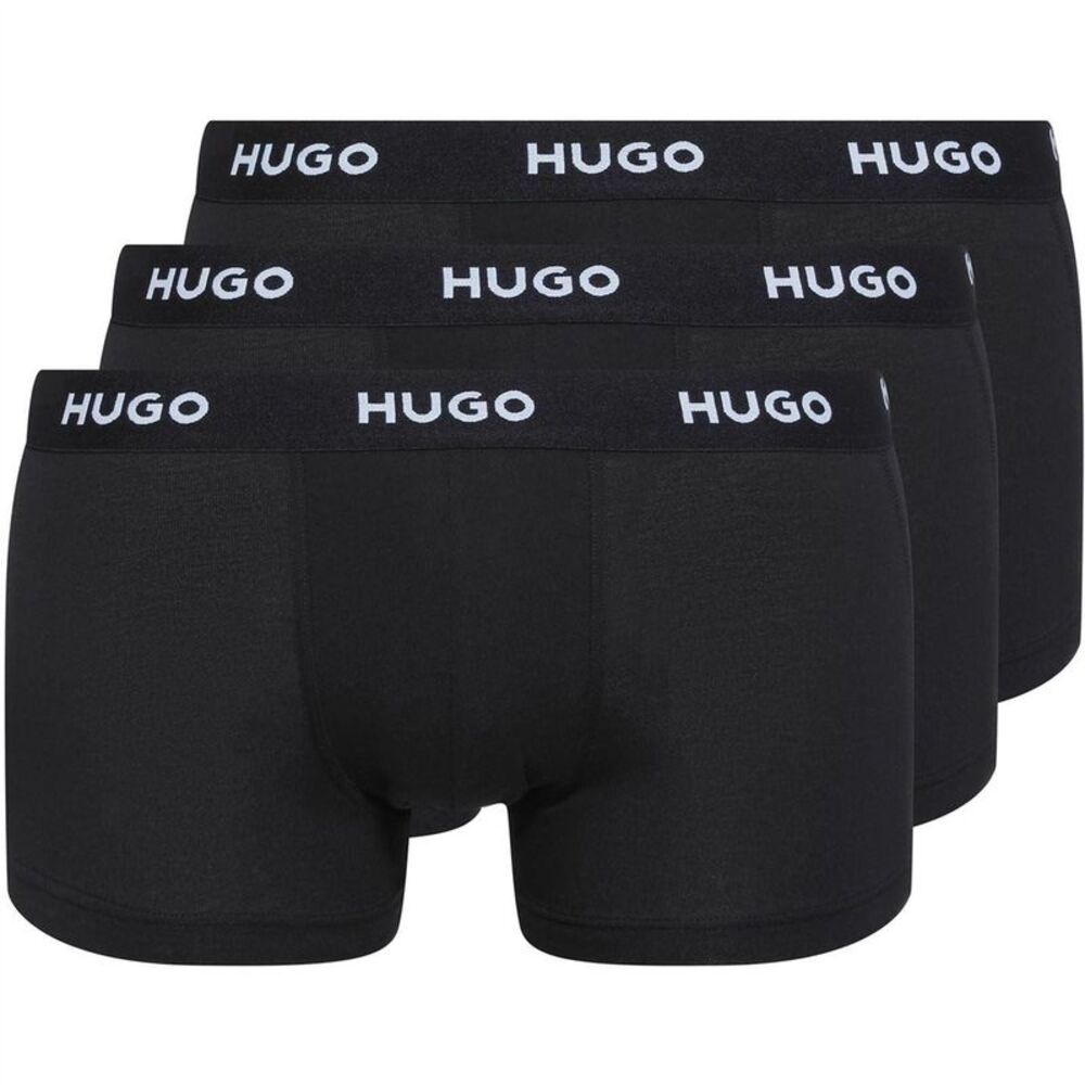 Hugo Mens Cotton Blend Boxer Shorts (Pack of 3) / Black